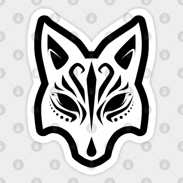 Kitsune Mask v1 Sticker by Anrui